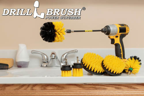 Ultimate Yellow Brush Kit w/ 7in Extension - Medium - Bathroom & Shower | Y-542OMS-2L-7X-QC-DB - Image 8
