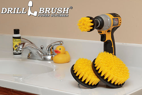 5in, 4in, and 2in Yellow Brushes - Medium Bristles - Bathroom & Shower Cleaning | Y-S-542-QC-DB - Image 6