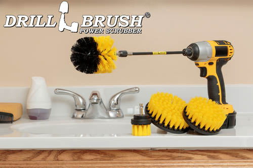 Original, 5in, 4in, and 2in Yellow Brushes w/ 7in Extension - Medium Bristles - Bathroom & Shower Cleaning | Y-S-542O-7X-QC-DB - Image 7