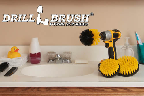 Original, 5in, and 4in Yellow Brushes - Medium Bristles - Bathroom & Shower Cleaning | Y-S-54O-QC-DB - Image 6