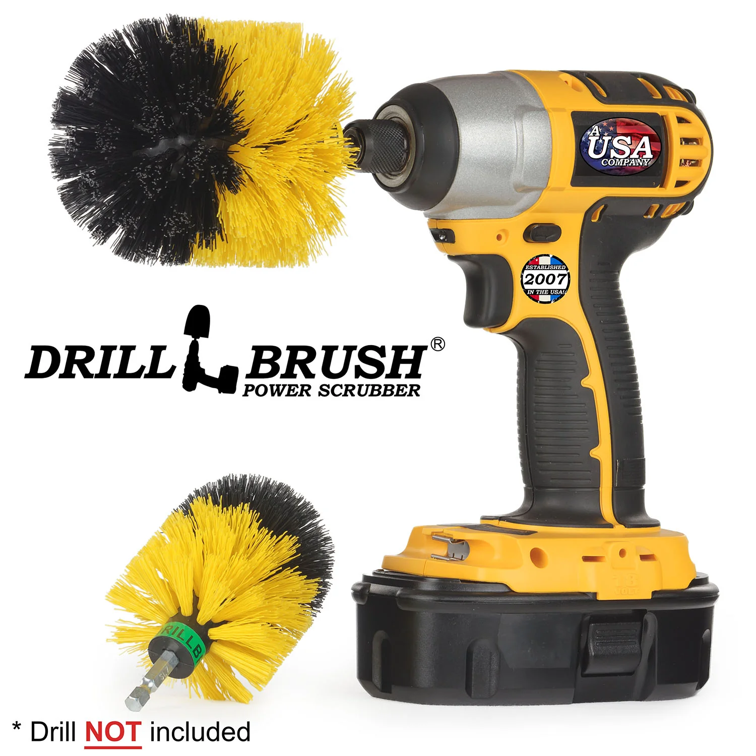 Original & Mini Yellow Brushes - Medium Bristles - Bathroom & Shower Cleaning | Y-S-MO-QC-DB - Image 2