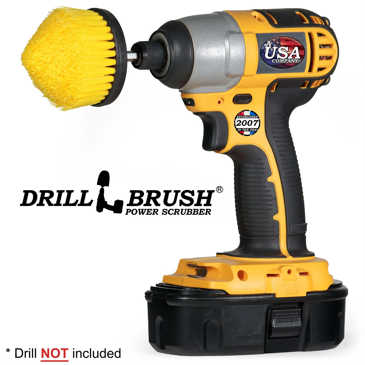Yellow Corner Brush - Medium Bristles - Cone Shaped - Bathroom Cleaning | C-S-Y-QC-DB