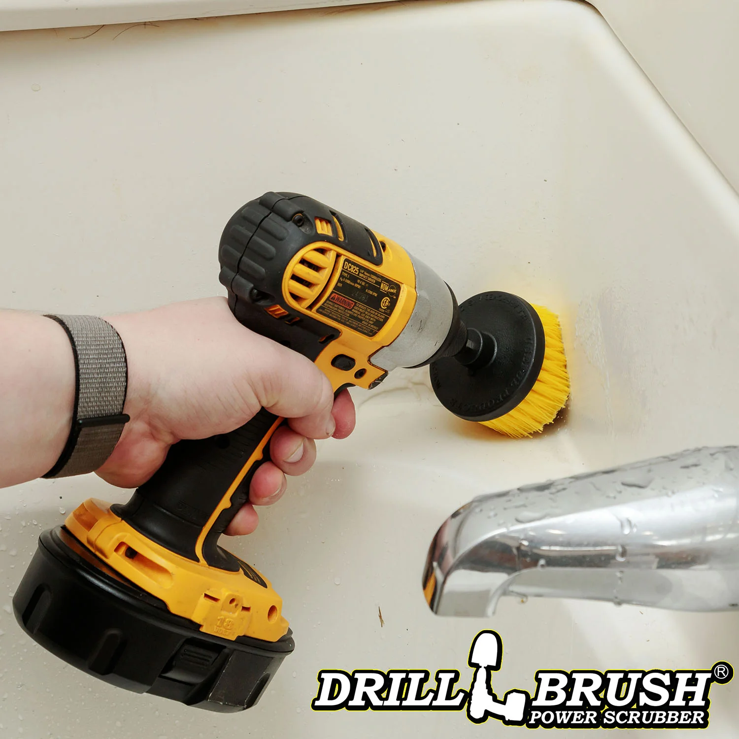 Yellow Corner Brush - Medium Bristles - Cone Shaped - Bathroom Cleaning | C-S-Y-QC-DB - Image 2